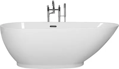 Zdjęcie produktu dla BELIANI Wanna wolnostojąca biała akrylowa 173 x 82 cm owalna
