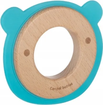 Image de Canpol babies Jouet d'éveil en bois Ourson - Bleu
