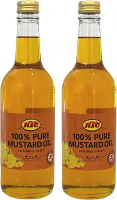 Produktbild von Doppelpack KTC Reines Senföl für Ayurwera Massage Anwendungen (2x 500ml) | 100% PURE MUSTARD OIL