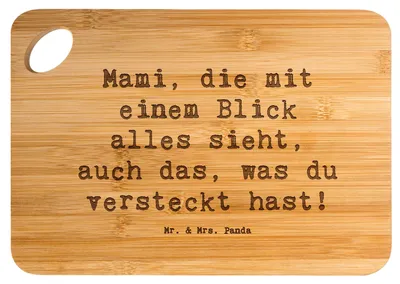 Produktbild von Mr. & Mrs. Panda Frühstücksbrett Spruch Mami Superkraft - Transparent - Geschenk, holzschneidebrett, Freude, Schneidebrett, Geschenke, Mom, Holzbrett, schneidbrett, Brett