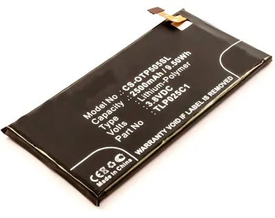 Produktbild von Akku für Alcatel Pop 4 PLUS Li-Pol 3,8 Volt 2000 mAh schwarz.