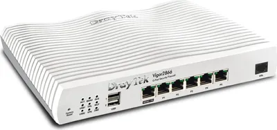 Produktbild von DrayTek Vigor 2866: Gfast Modem-Firewall, Ethernet-WAN, Gigabit Ethernet, Grau