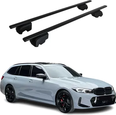 Image de Barres de toit transversales pour BMW Série 3 G21 Break 2019-2024 Fer Noir 2Pcs