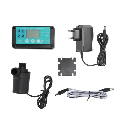 Image de Kit de pompe à eau solaire avec débit réglable et minuterie pour l'irrigation en milieu rural et la circulation d'eau dans les piscines, 100–240 V, prise européenne
