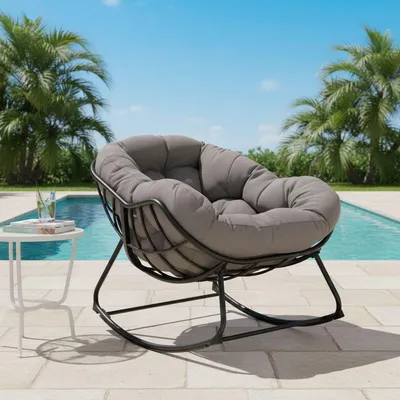 Produktbild von Lesli Living Schaukelsessel Cozy Stone anthrazit/light-grey