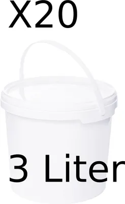 Produktbild von BenBow Eimer mit Deckel 3L x20 Weiß - lebensmittelecht, stabil, luftdicht, auslaufsicher, geruchsneutral - Plastikeimer mit Henkel - leer