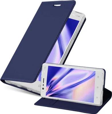 Produktbild von Cadorabo Handyhülle für Nokia 3 2017 Schutz Hülle in Blau Cover Etui Book Case Booklet