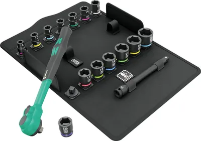 Produktbild von WERA 8100 SB 12 Zyklop Comfort Knarrensatz, 3/8"-Antrieb, metrisch, 16-teilig Zyklop Comfort Knarre