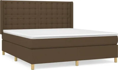 Produktbild von vidaXL Boxspringbett mit Matratze Dunkelbraun 180x200 cm Stoff