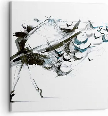 Produktbild von Bild auf Leinwand - Leinwandbild - Tanz eine Frau Ballett Aktivität - 70x70cm - Wand Bild - Wanddeko - Leinwanddruck - Bilder - Kunstdruck - Wanddekoration - Leinwand bilder - Wandkunst - AC70x70-3078