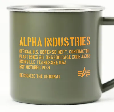 Image de Accessoires Alpha Industries pour homme. Alpha Industries, référence 266956, mug en acier "Alpha Steel", couleur olive foncé