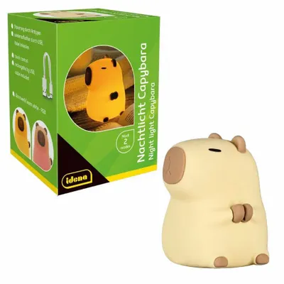 Obrázek produktu pro Idena LED noční světlo Capybara bílé 11 cm USB lithium-iontová baterie