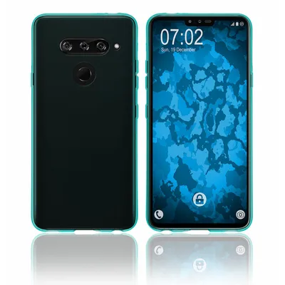 Produktbild von PhoneNatic Case kompatibel mit LG V40 ThinQ - türkis Silikon Hülle transparent Cover