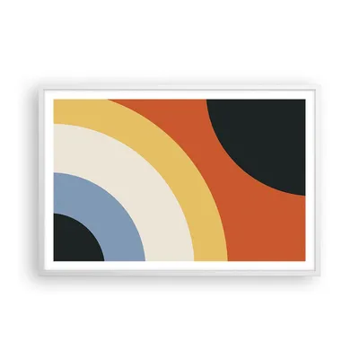 Produktbild von Gerahmtes Poster - Weißer Rahmen - Abstraktion die Farben Radius - 91,5x61 cm - Wand Bild - Wanddeko - Wandbilder - Wandposter - Bilderrahmen - Bilder - Kunstdruck - Wandbild - P2WAA91x61-4267