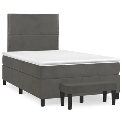 Produktbild von vidaXL Boxspringbett mit Matratze Dunkelgrau 120x200 cm Samt