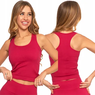 Produktbild von Ärmelloses Damen-Top, T-Shirt, Rot, MORAJ, Größe S/M, Weinrot