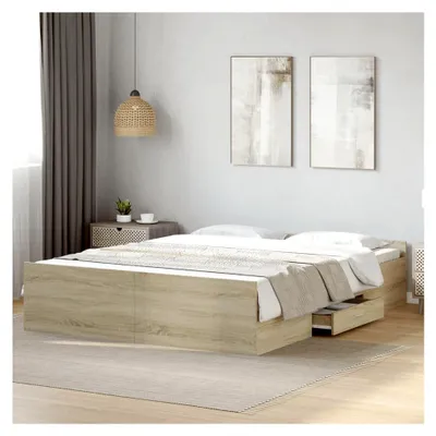 Produktbild von Bettgestell mit Schubladen in Sonoma Eiche 150x200 cm King Size