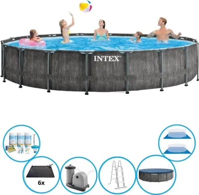 Obrázek produktu pro Bazénová souprava Intex Pool Prism Frame Greywood - 549x122 cm