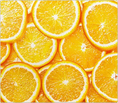 Produktbild von Spritzschutz Herdabdeckplatte Schneidebrett aus Glas Orangenschnitze 1-Teilig (60x52cm)