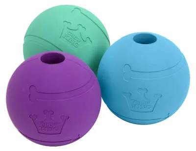 Immagine prodotto di Palline da riporto Chew King, gomma naturale, 3 pezzi, 7,6 cm