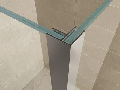 Produktbild von Duschwand mit Eckprofil 40 x 200 cm Glas transparent 10 mm NANO