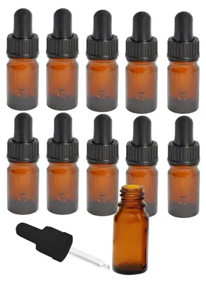 10 Medizinflaschen 10 ml mit Glaspipette, Apothekerflasche