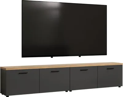 Image de Baggio meuble TV 2 parties, 4 portes anthracite.