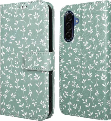 Zdjęcie produktu dla imoshion Design Bookcase dla Samsung Galaxy A17 (5G) / (4G) - Smoke Green Flowers