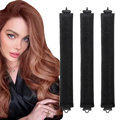 Produktbild von MODFU Heatless Curls Band,Neu Lockenwickler über Nacht 3 Stück Overnight Blowout Locken Ohne Hitze Diy Overnight Curls Gummi Hitzefreier Lockenwickler Locken über Nacht für Mittleres Langes Haar (Schwarz)