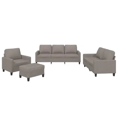 Produktbild von 4-tlg. Sofagarnitur mit Kissen Taupe Stoff