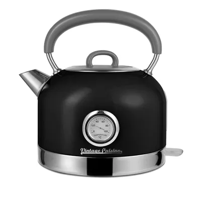 Produktbild von Wasserkocher mit Thermometer 1,7 L Vintage Cuisine Schwarz