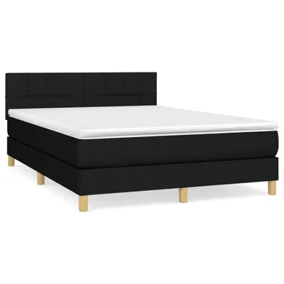 Imagen del producto de Cama con somier y colchón, color , 140x190 cm, tapizada en tela