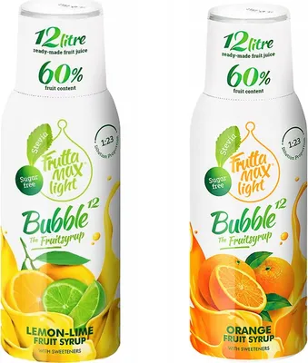 Image de Sirops Fruttamax Citron Lime Light Orange, 500ml, 2 pièces