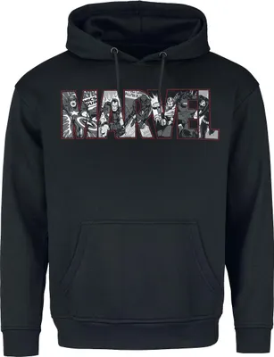 Produktbild von Marvel Kapuzenpullover Herren Logo Group B&W Outline schwarz M