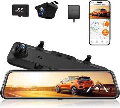 Produktbild von Spiegel-Dashcam – Rückfahrkamera – Autokamera – Dashcam-Monitor – Navigationskamera – 12-Zoll-Display