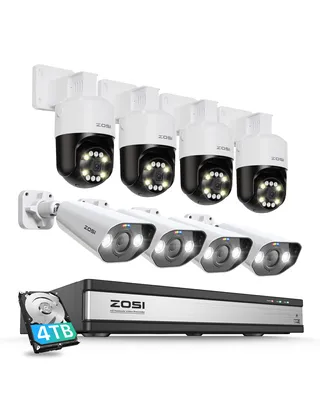 Produktbild von ZOSI 5MP PTZ PoE Überwachungskamera Aussen Set, 16CH 4TB HDD NVR, Personen-/Fahrzeugerkennung