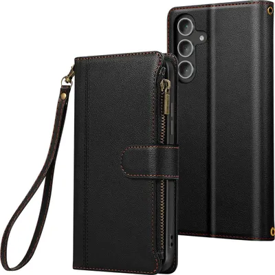 Obrázek produktu pro Avizar, pouzdro Galaxy S24 FE Folio se zipem a popruhem, černé