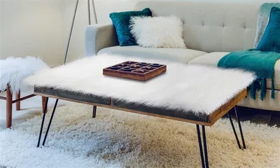 Produktbild von Dekofell creme / weiß, 60x120 cm, Tischläufer aus Kunstfell, Mitteldecke