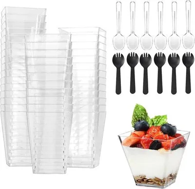 Produktbild von Kleine Dessertbecher Durchsichtig 60ml Plastik