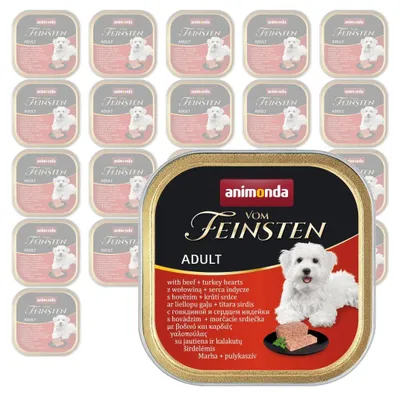Produktbild von Animonda Vom Feinsten Nassfutter für Hunde 22x150g mit Rind- und Putenherzen
