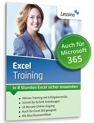 Produktbild von Excel Training – Online-Kurs: Schritt für Schritt lernen & sicher anwenden (Einsteiger & Auffrischer) | optimiert für Microsoft 365 & Office 2024 | 1 Nutzer-Lizenz