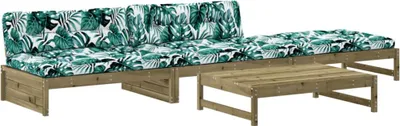 Produktbild von vidaXL 4-tlg. Garten-Lounge-Set mit Kissen Kiefernholz Imprägniert