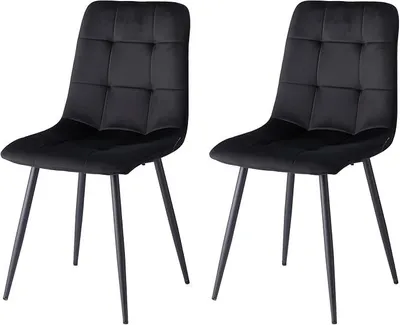 Imagen del producto de Sillas de comedor con asiento tapizado en terciopelo, sillas de cocina modernas con patas de metal, color