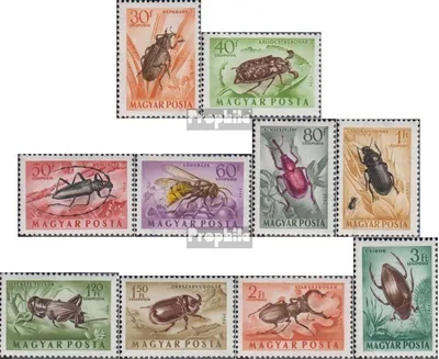 Produktbild von Briefmarken Ungarn 1954 Mi 1354-1363 (kompl.Ausg.) postfrisch Insekten