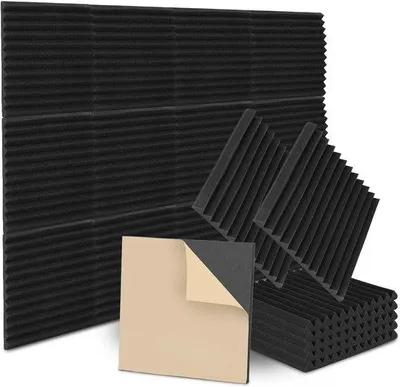 Zdjęcie produktu dla Pianki akustyczne, 72 sztuki - 2,5 x 30 x 30 cm - samoprzylepne - izolacja akustyczna do studia i biura - ServiceTopper