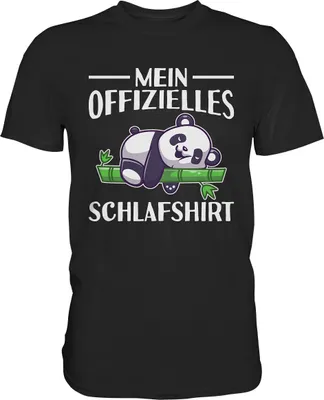Produktbild von Offizielles Schlafshirt Nachthemd Schlafanzug Pyjama Panda T-Shirt – Black / M
