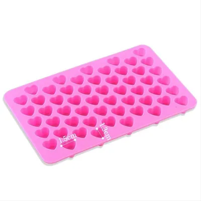 Produktbild von CHPN – Schokoladenform – Bonbonform – Form – Form – Herzen – Kleines Herz – Silikon-Herzform – Rosa – 55 Mini-Herzen – 1,5 cm