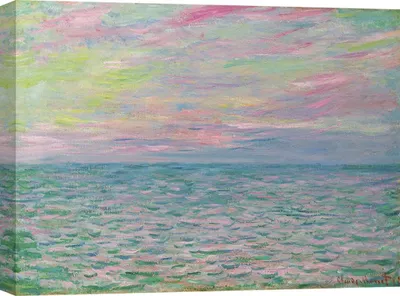 Image de Impression d'art sur toile - Claude Monet, Coucher de soleil à Pourville - 120x90 cm