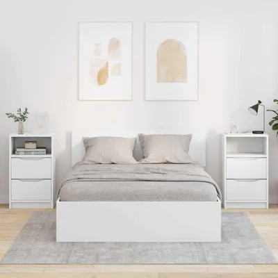 Zdjęcie produktu dla vidaXL Szafki nocne, 2 szt., białe, 40 x 30 x 467 cm, płyta wiórowa