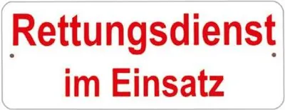 Produktbild von Hinweisschild mit Saugnäpfen - RETTUNGSDIENST IM EINSATZ - Gr. ca. 245 x 95 mm - 307733
